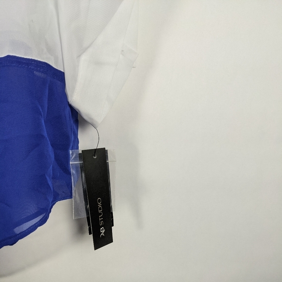 NWT AB Studios block stripe button blouse - Picture 4 of 6